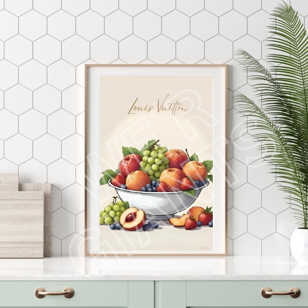 Louis Vuitton Luxury Fruit 11x17 Art Print (Kitchen Decor, Room Decor, Luxury)